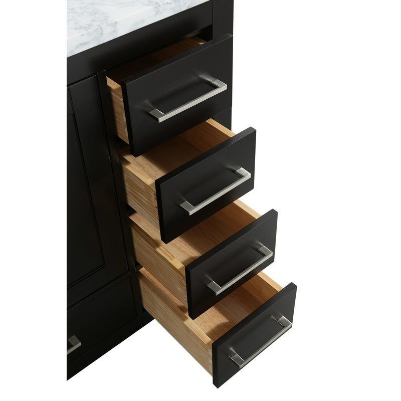 Eviva London 48" x 18" White Transitional Bathroom Vanity w/ White Carrara Top