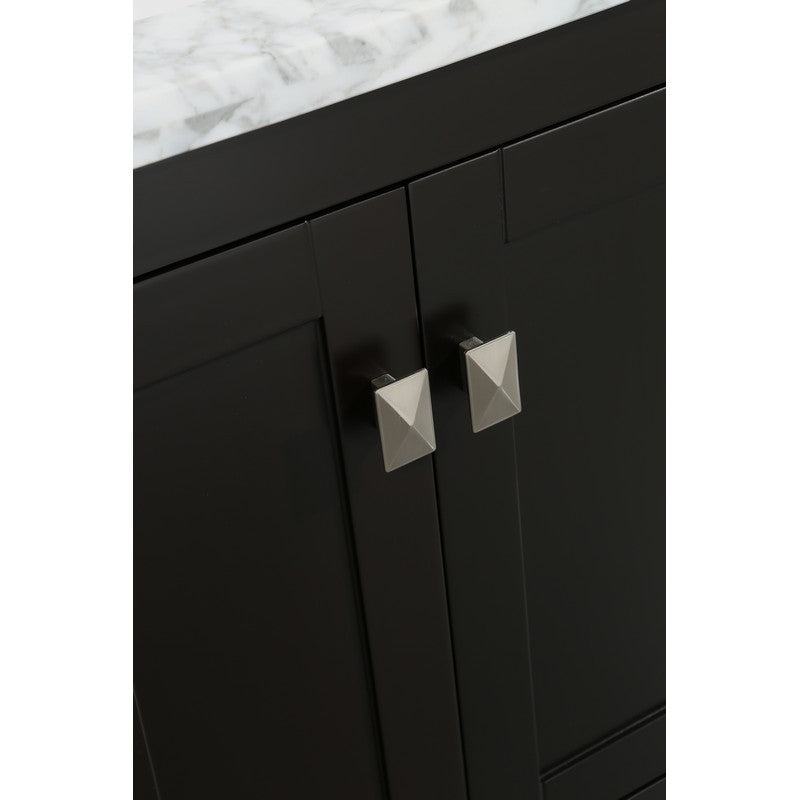 Eviva London 42" x 18" White Transitional Bathroom Vanity w/ White Carrara Top