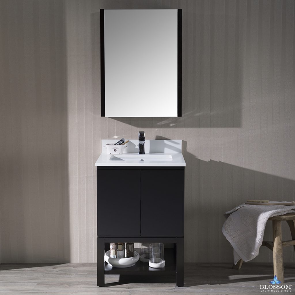 Monaco 24 Inch Vanity (Wall Hung, Chrome Legs, Wood Legs)