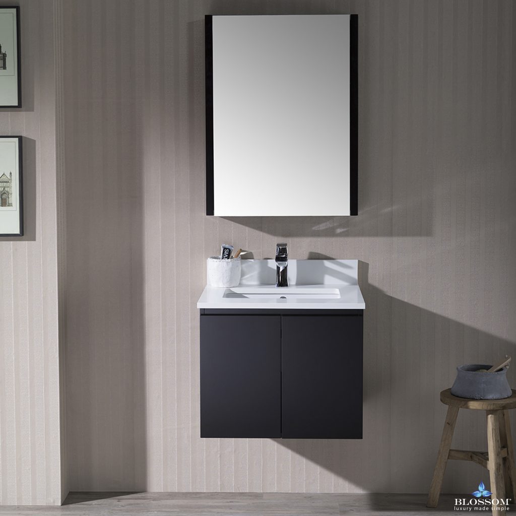Monaco 24 Inch Vanity (Wall Hung, Chrome Legs, Wood Legs)