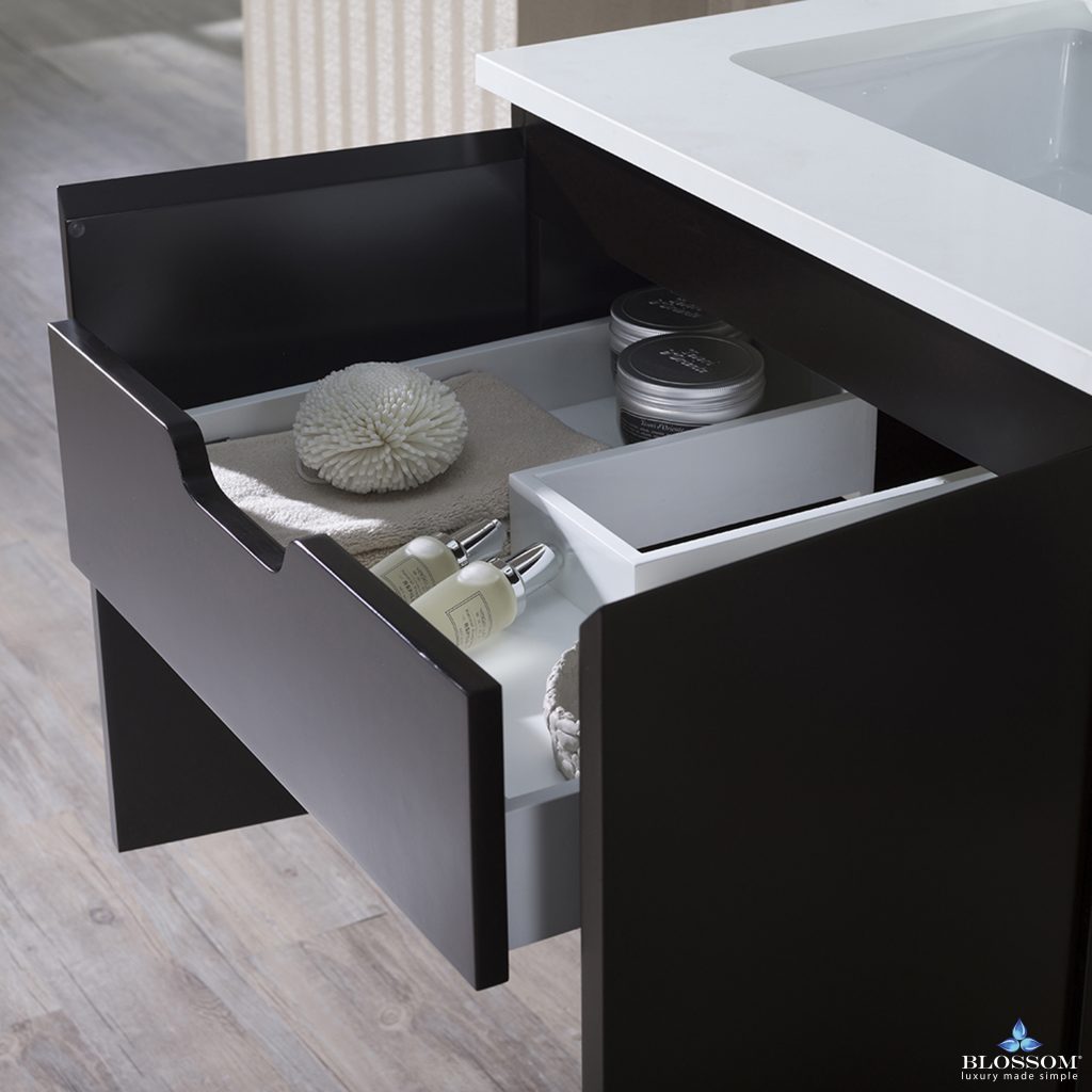 Monaco 24 Inch Vanity (Wall Hung, Chrome Legs, Wood Legs)