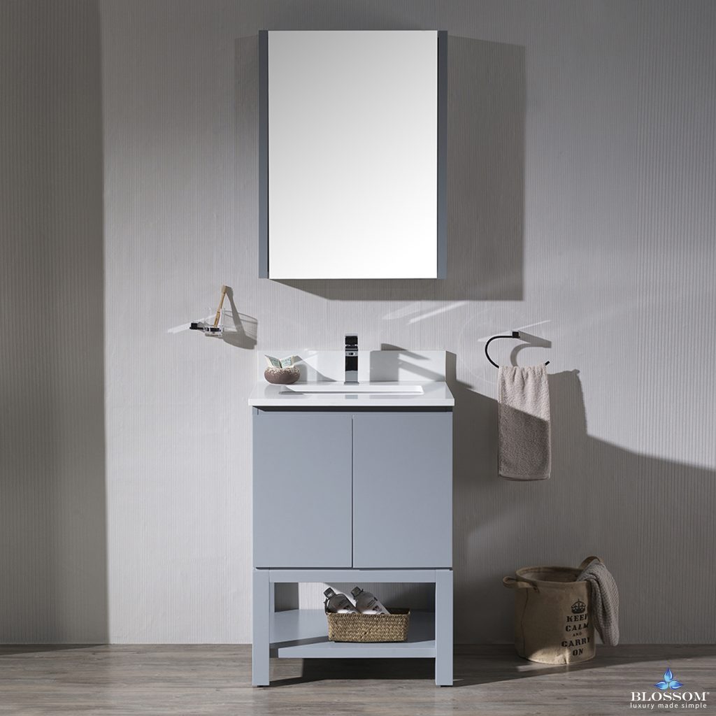 Monaco 24 Inch Vanity (Wall Hung, Chrome Legs, Wood Legs)