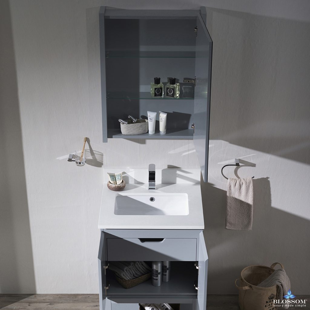 Monaco 24 Inch Vanity (Wall Hung, Chrome Legs, Wood Legs)