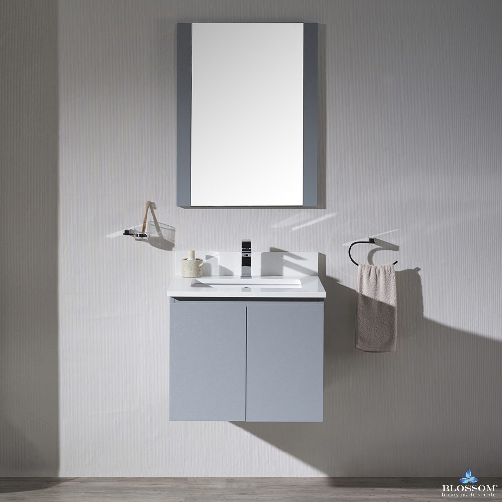 Monaco 24 Inch Vanity (Wall Hung, Chrome Legs, Wood Legs)
