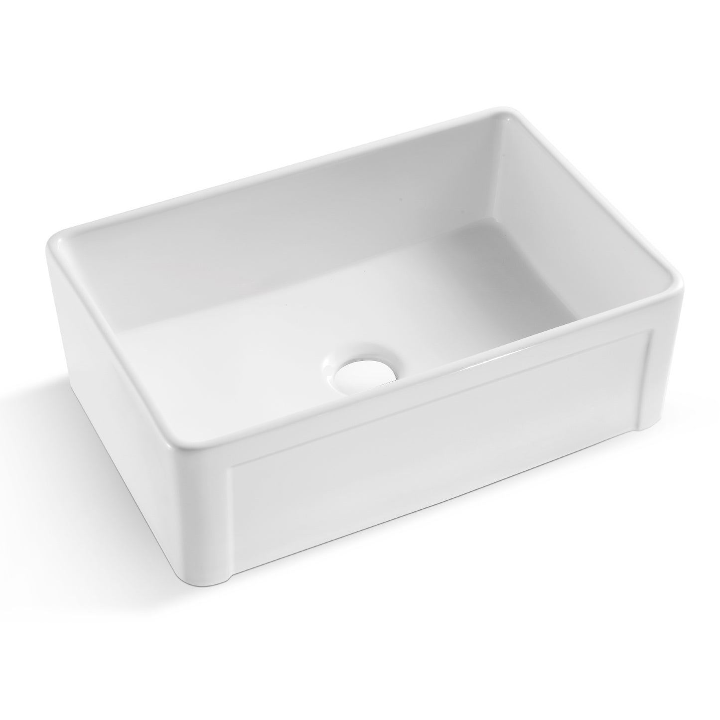 Ancona Glossy White Ceramic Rectangular 30" L x19.7" W Vessel Sink