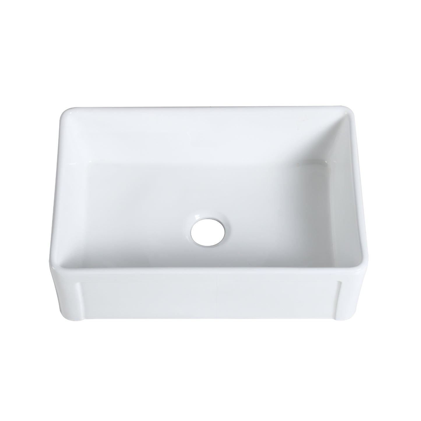 Ancona Glossy White Ceramic Rectangular 30" L x19.7" W Vessel Sink