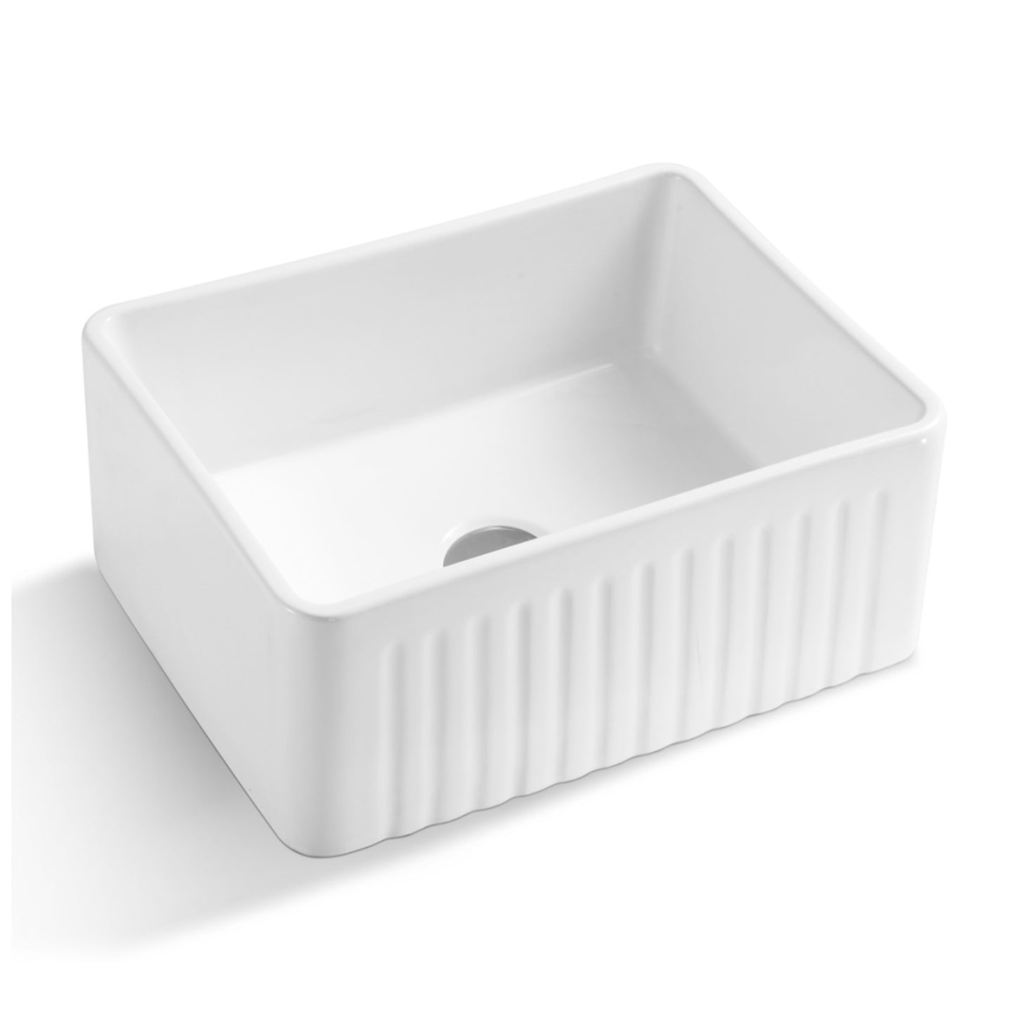 Arezo Porcelain Vitreous China 24" L x 18" W Farmhouse Sink