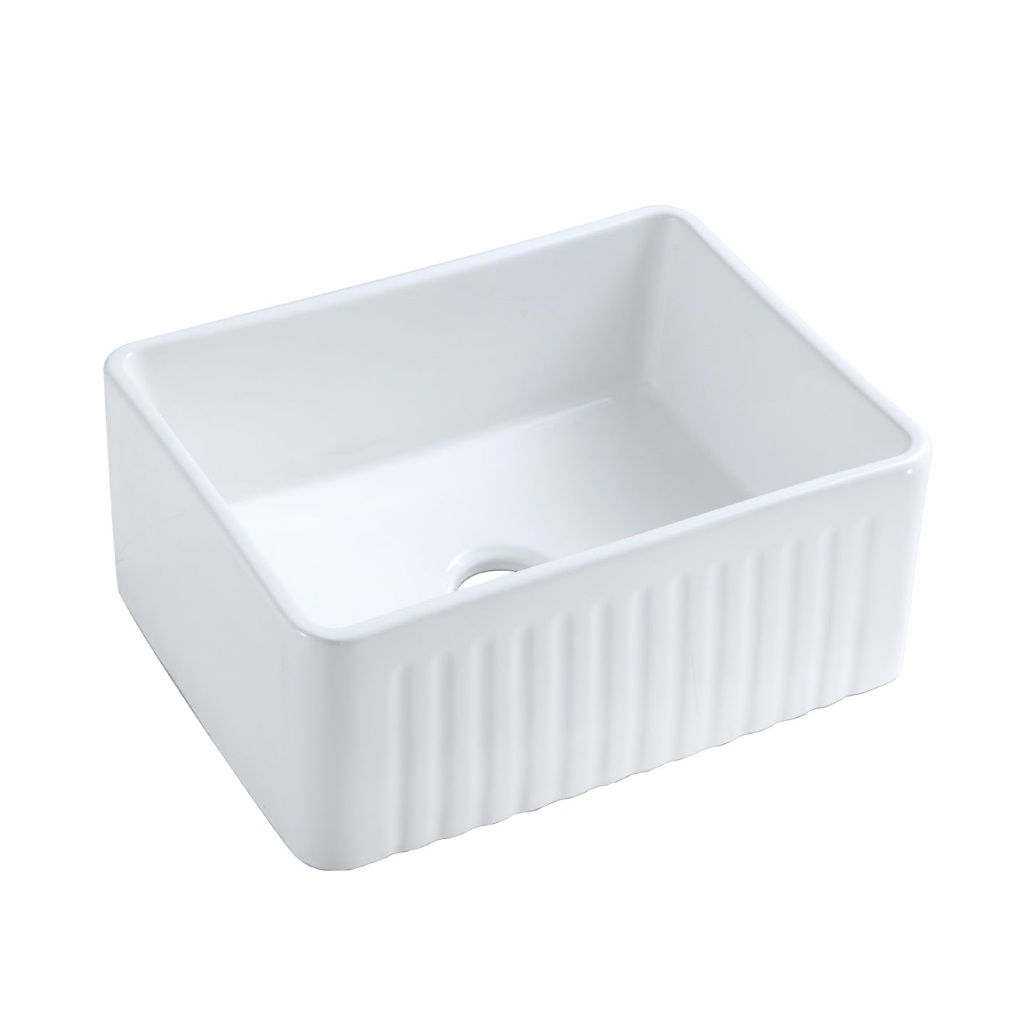 Arezo Porcelain Vitreous China 24" L x 18" W Farmhouse Sink