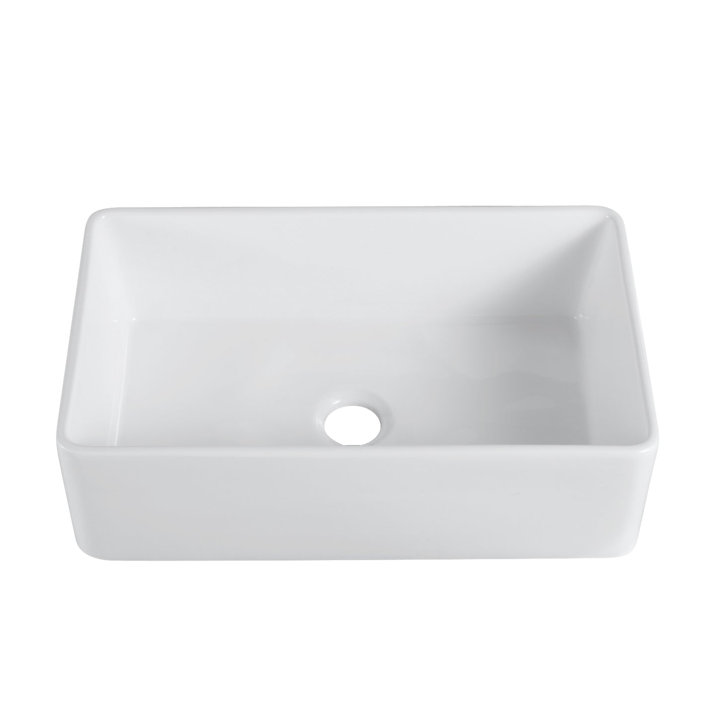 Trento Glossy White Ceramic Rectangular 33" L x 19.7" W Vessel Bathroom Sink