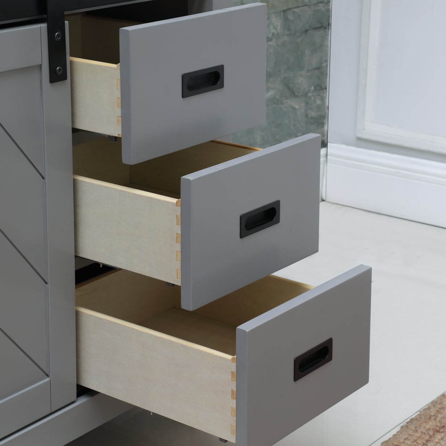 Kinsley Single Bathroom Vanity Set in Gray and Carrara White Marble Countertop with Mirror