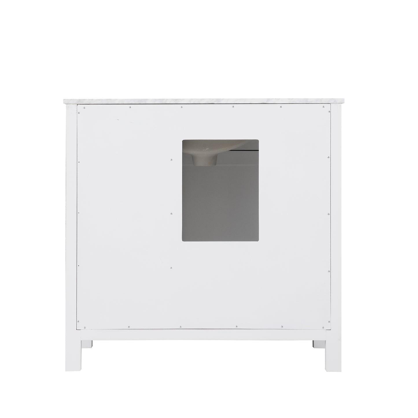 Kinsley Single Bathroom Vanity Set in Gray and Carrara White Marble Countertop