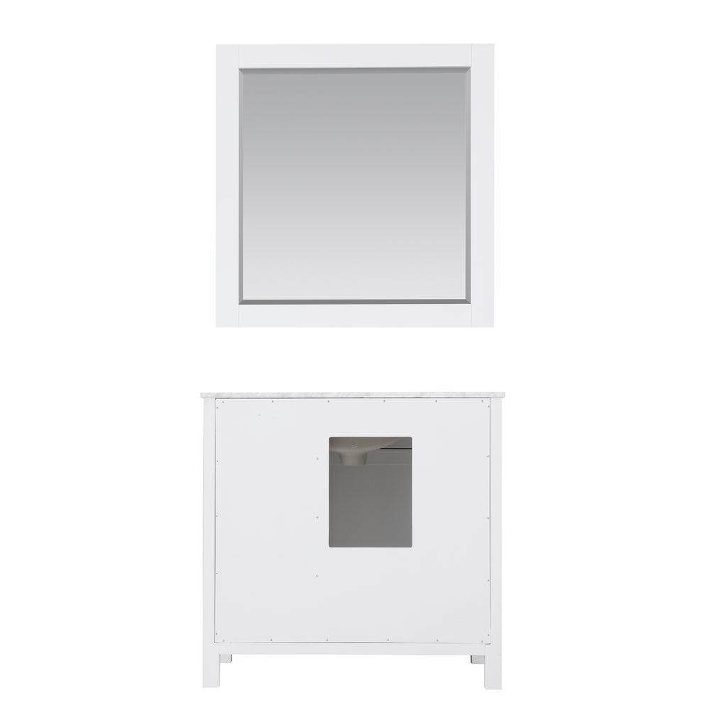 Kinsley Single Bathroom Vanity Set in Gray and Carrara White Marble Countertop with Mirror