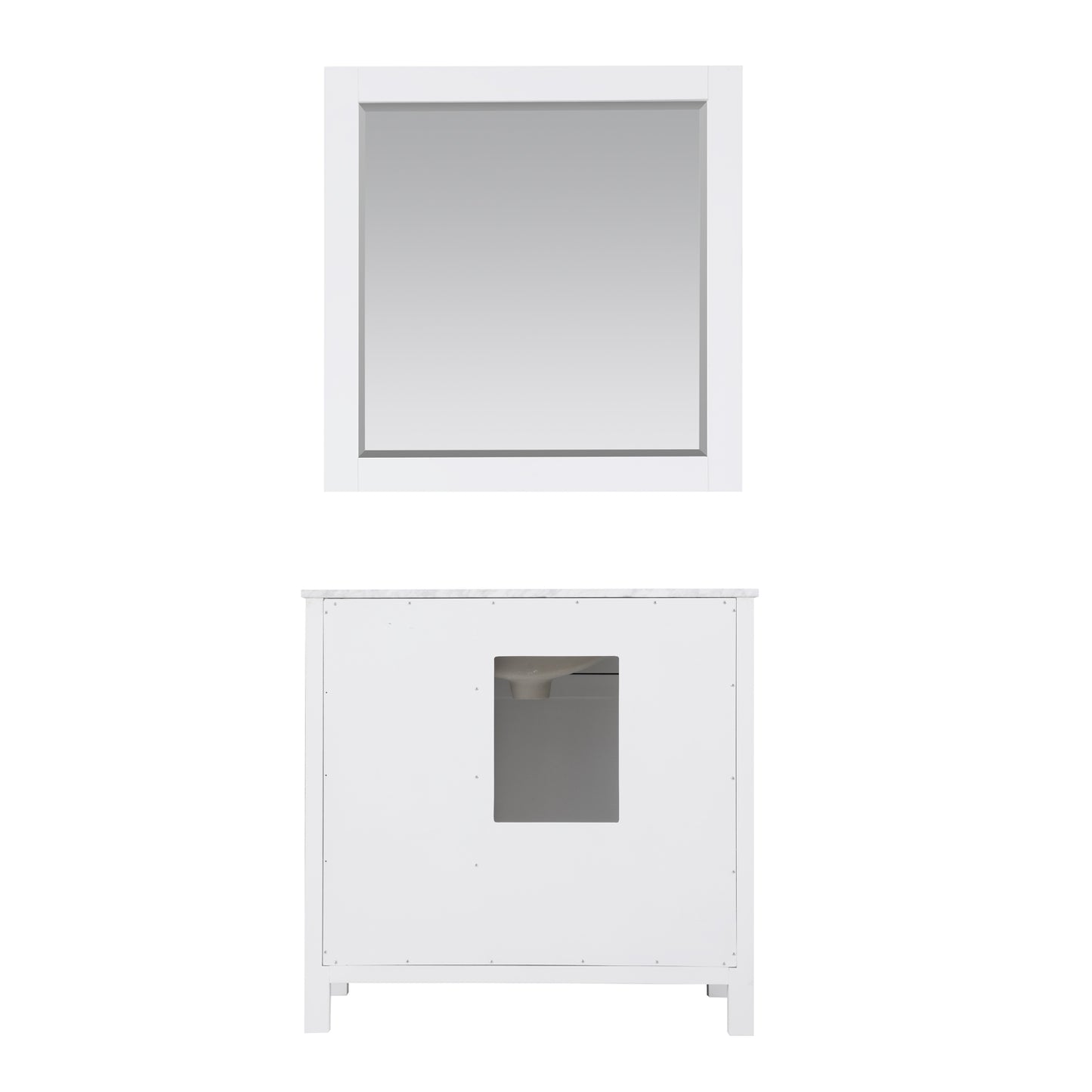 Kinsley Single Bathroom Vanity Set in Gray and Carrara White Marble Countertop with Mirror