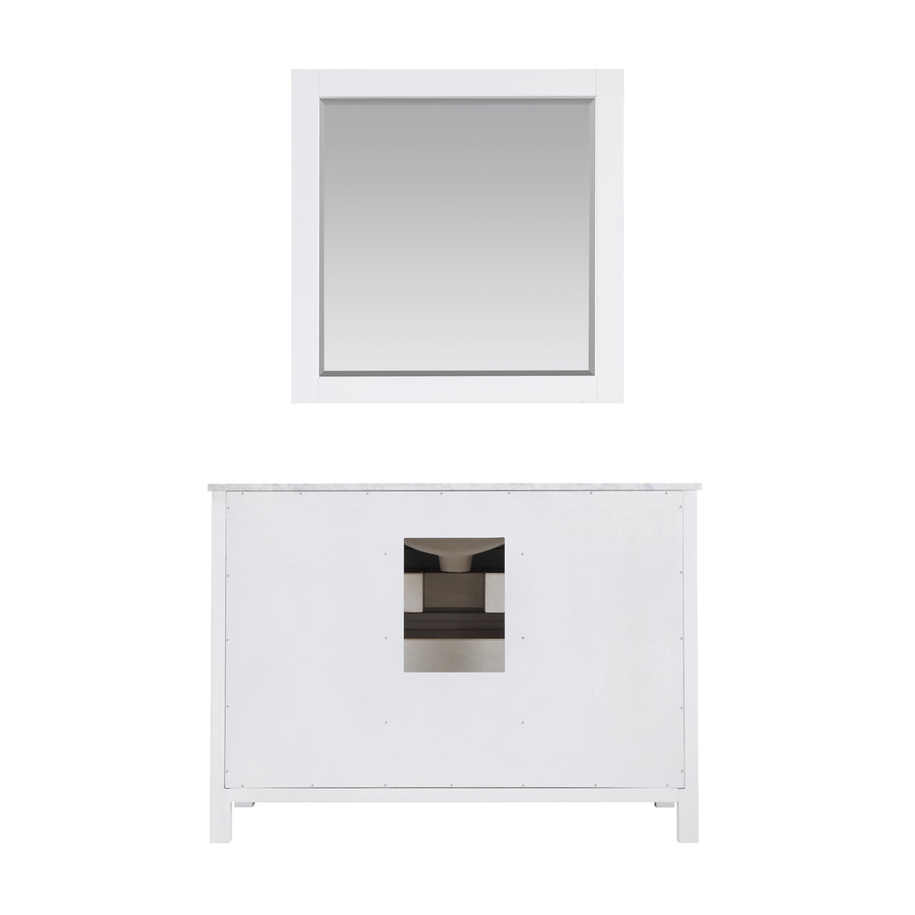 Kinsley Single Bathroom Vanity Set in Gray and Carrara White Marble Countertop with Mirror