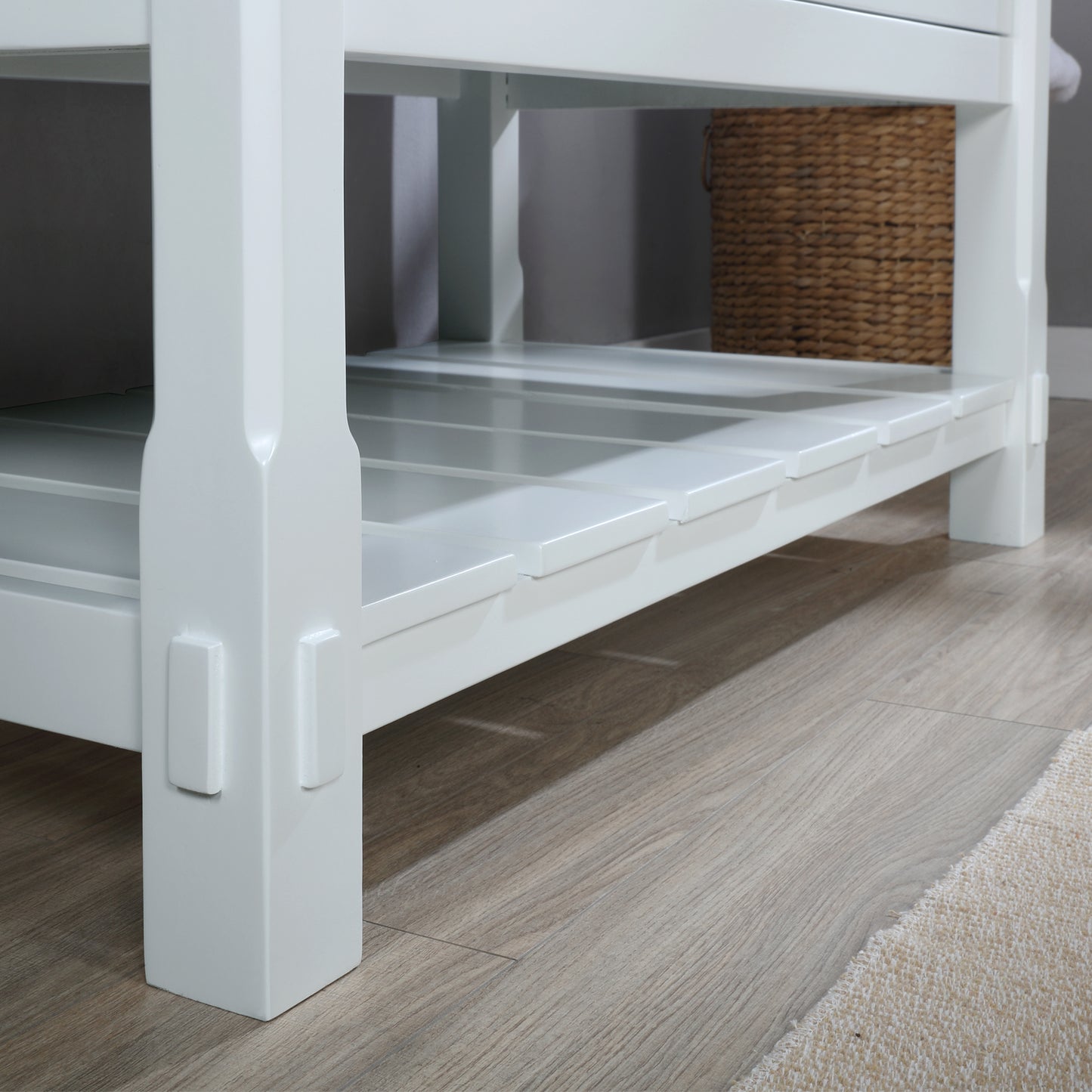 Georgia 42" Single Bathroom Vanity Set in White and Composite Carrara White Stone Top with White Farmhouse Basin with/without Mirror