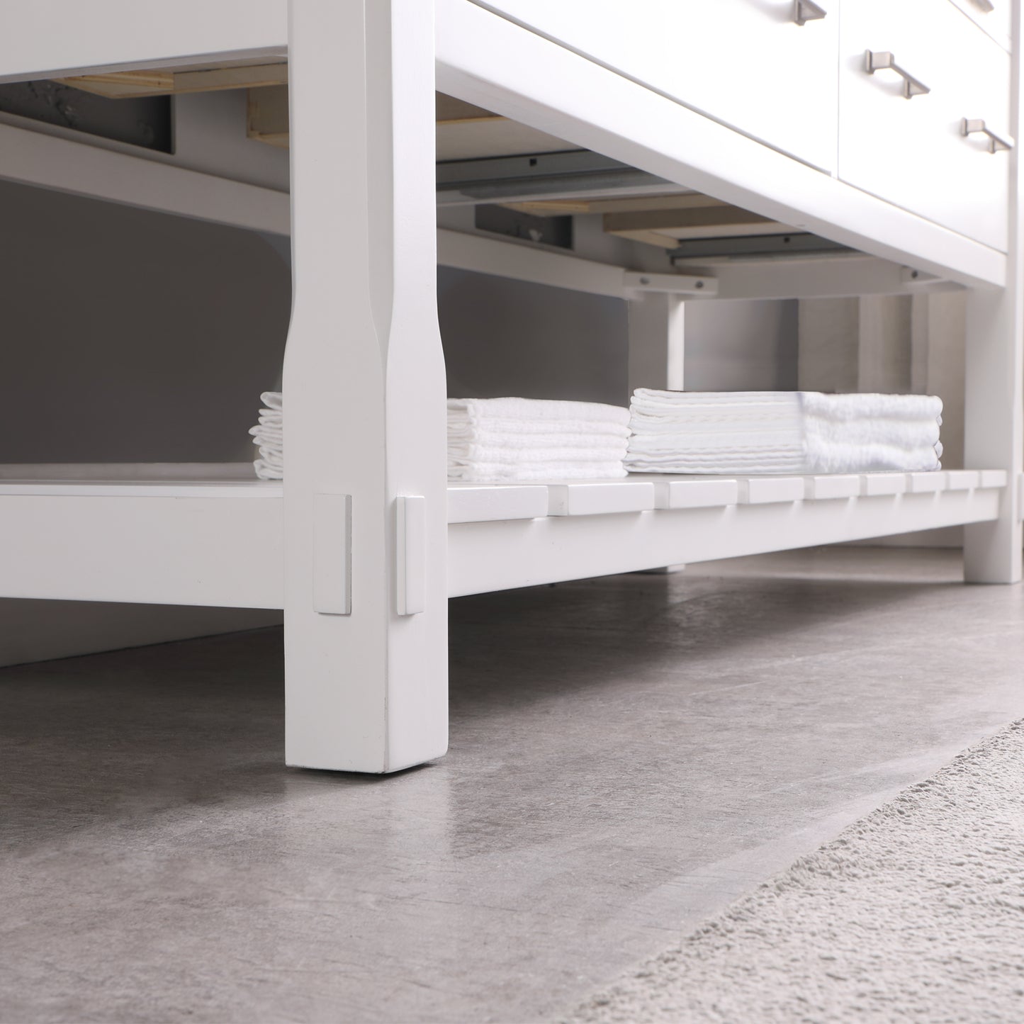 Georgia Double Bathroom Vanity Set in Jewelry Blue and Composite Carrara White Stone Top with White Farmhouse Basin