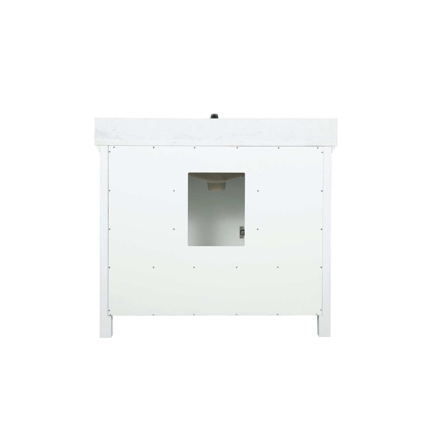 Isla Single Bathroom Vanity Set in White and Carrara White Marble Countertop with Mirror