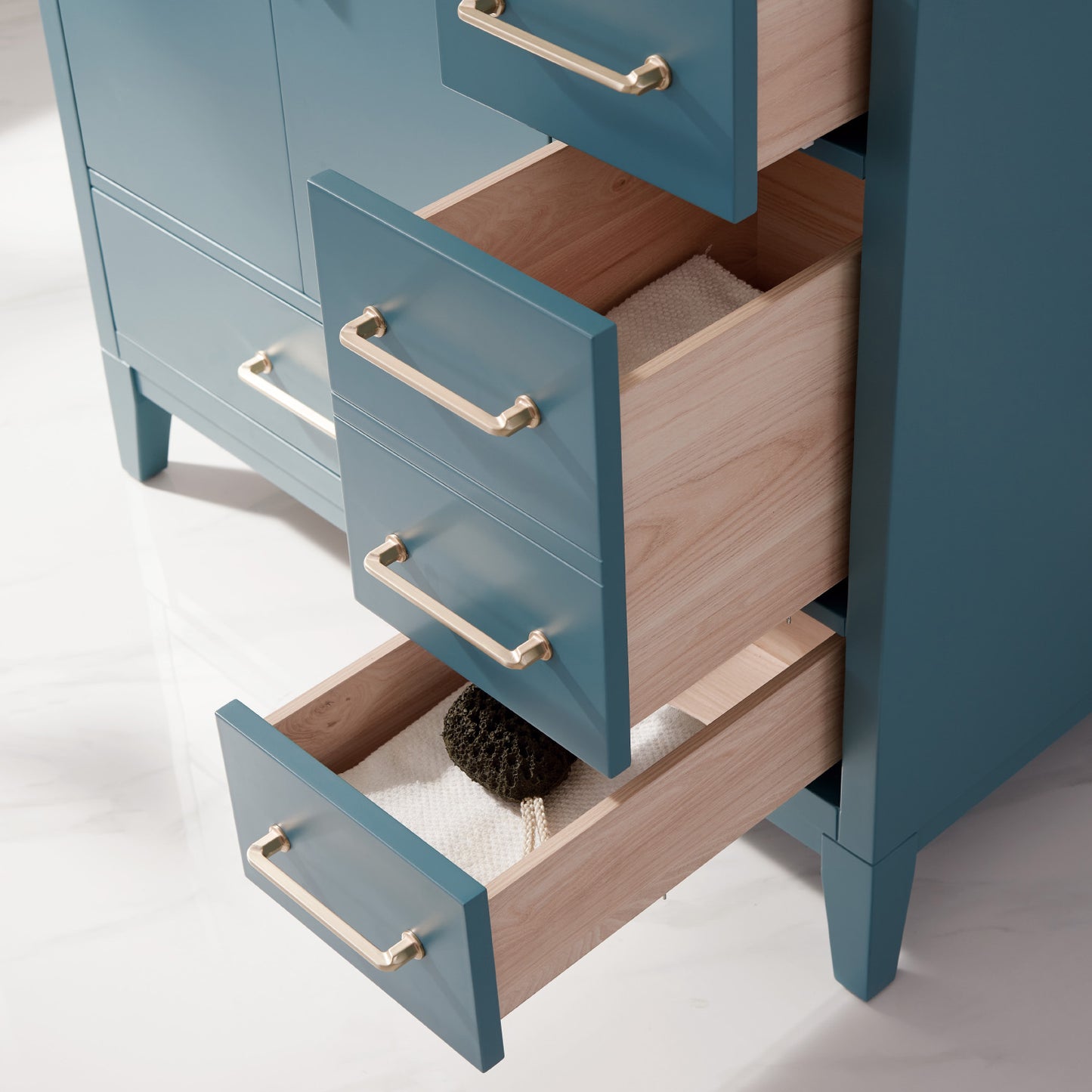 Sutton Single Bathroom Vanity Set in Gray and Carrara White Marble Countertop