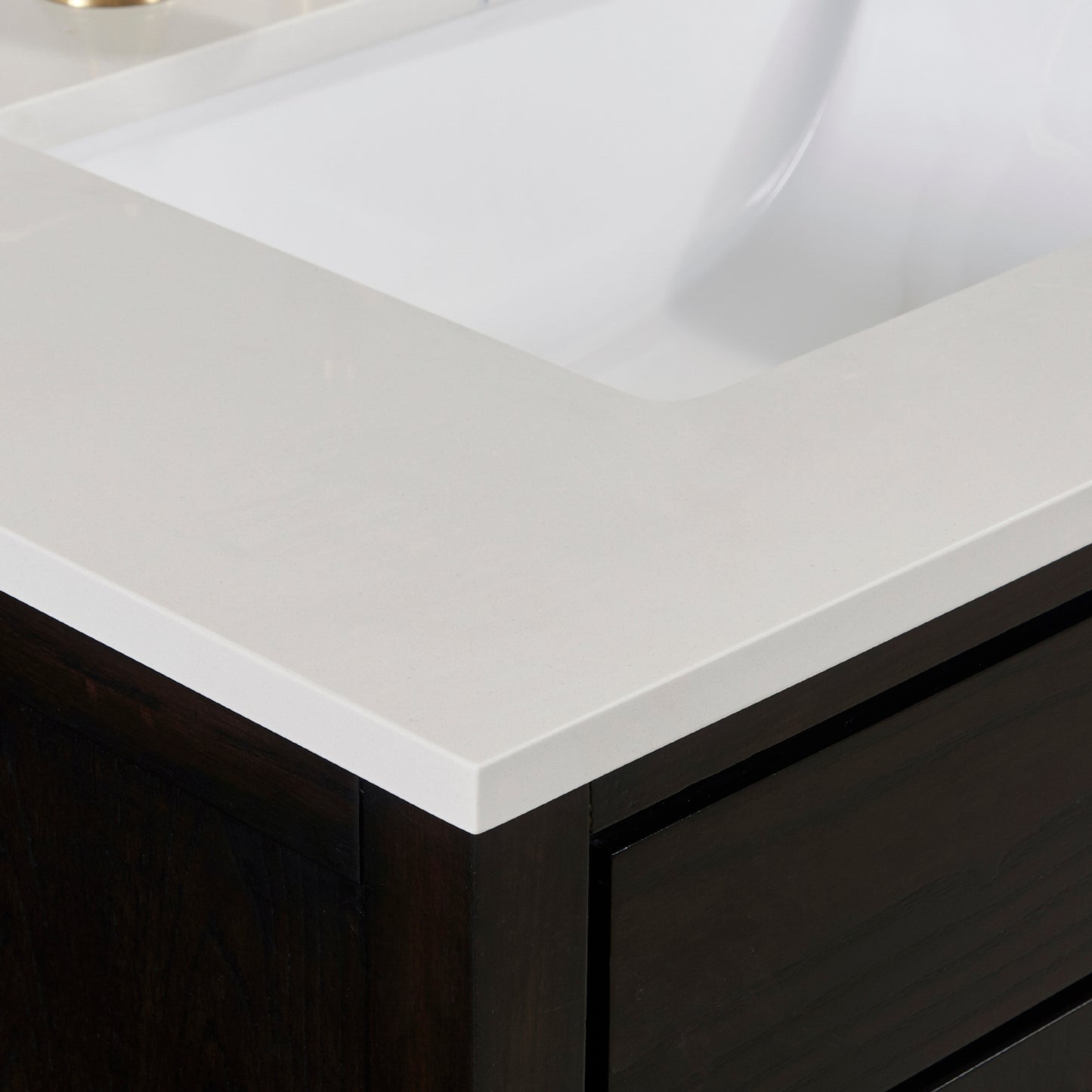 73 in. Stone effects Vanity Top in Milano White with White Sink