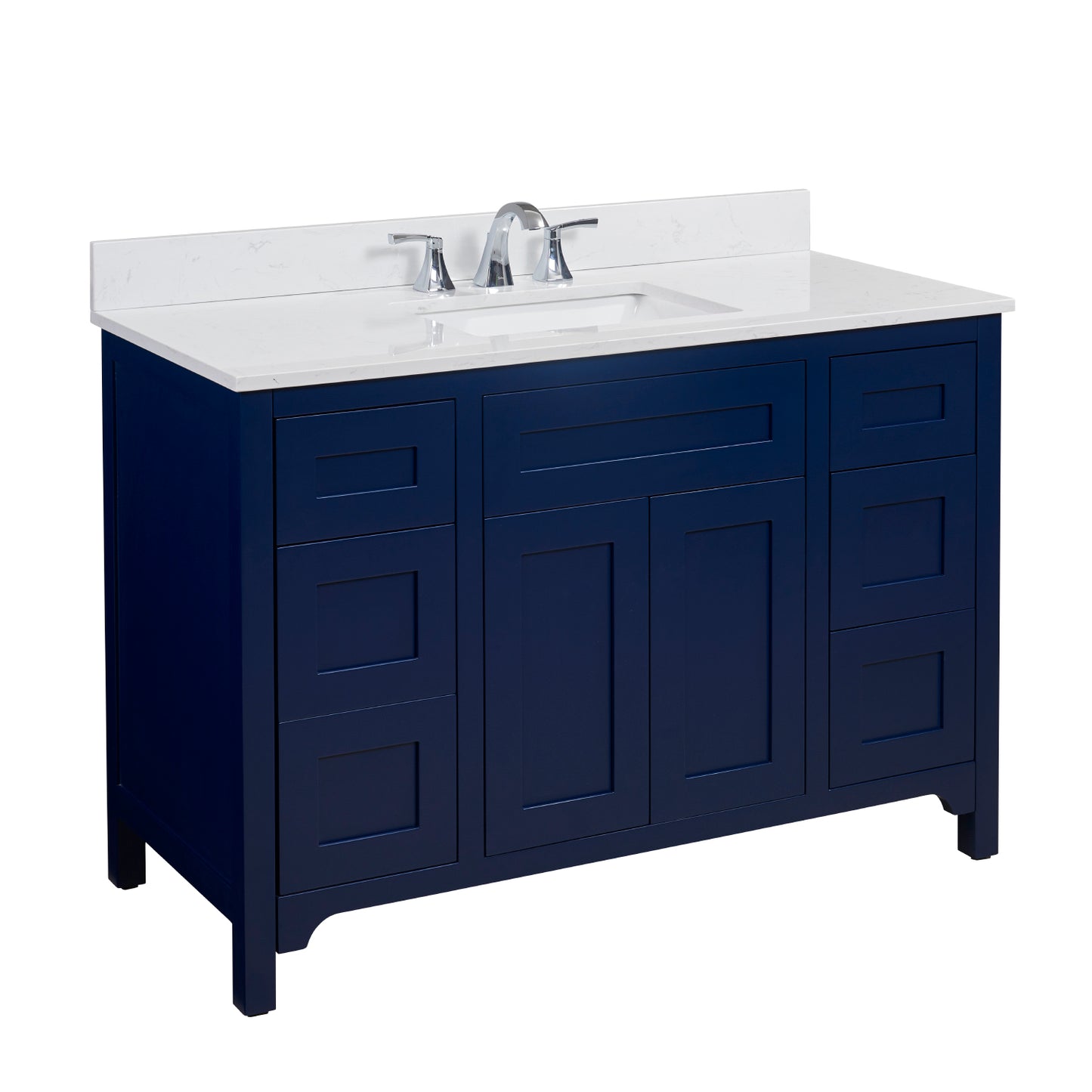 49 in. Stone effects Vanity Top in Jazz White with White Sink