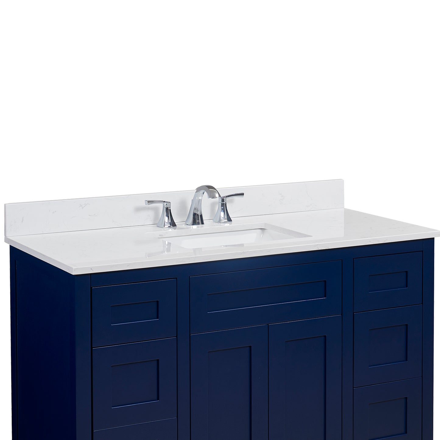 49 in. Stone effects Vanity Top in Jazz White with White Sink