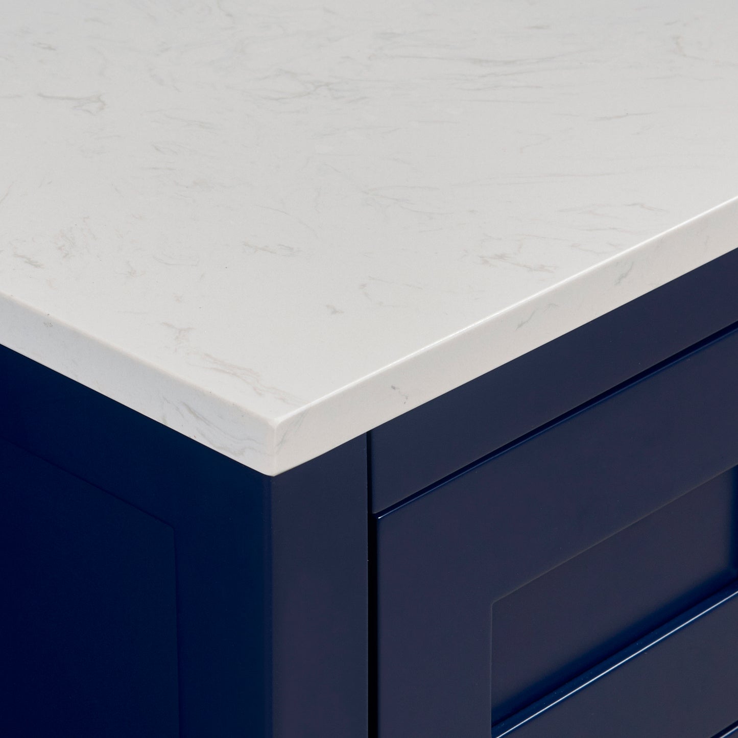 49 in. Stone effects Vanity Top in Jazz White with White Sink
