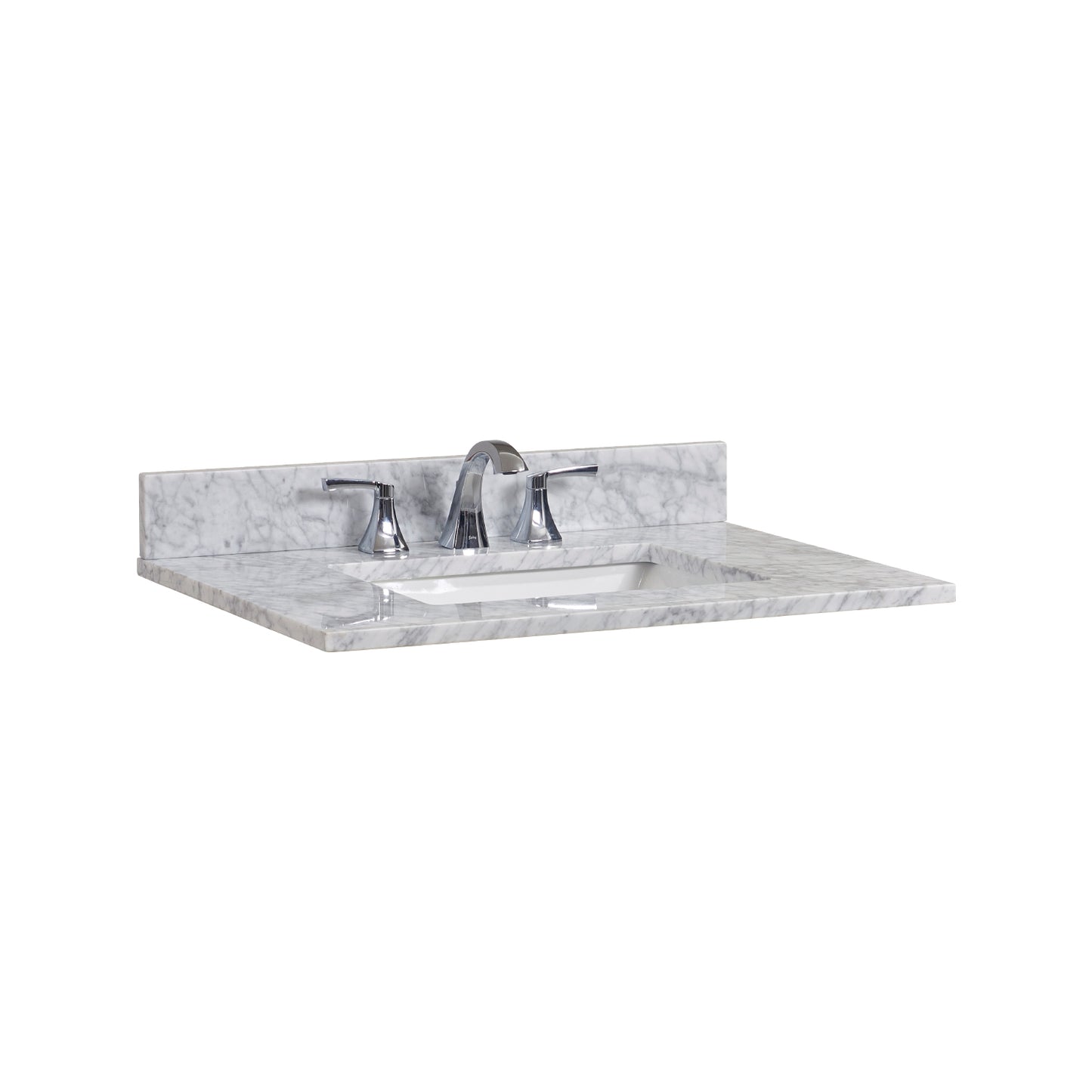 31 in. Natural Marble Vanity Top with White Sink