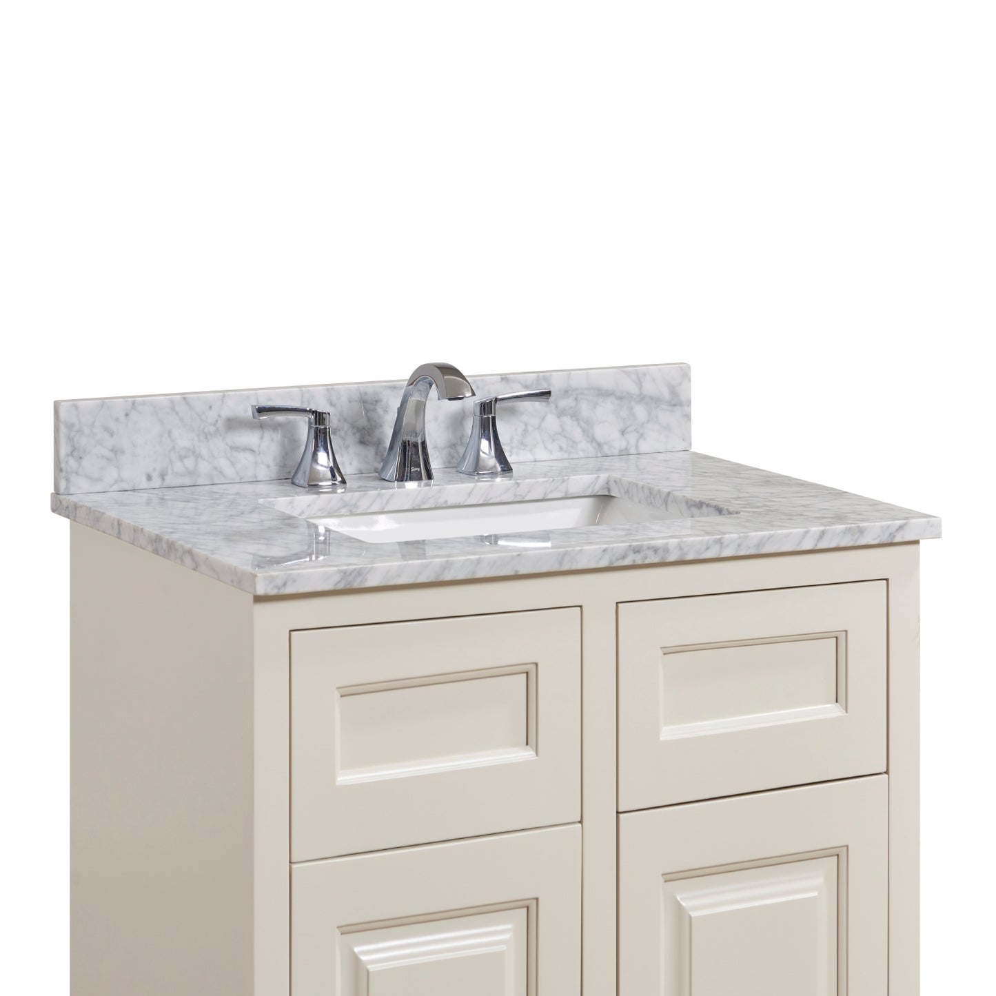 31 in. Natural Marble Vanity Top with White Sink