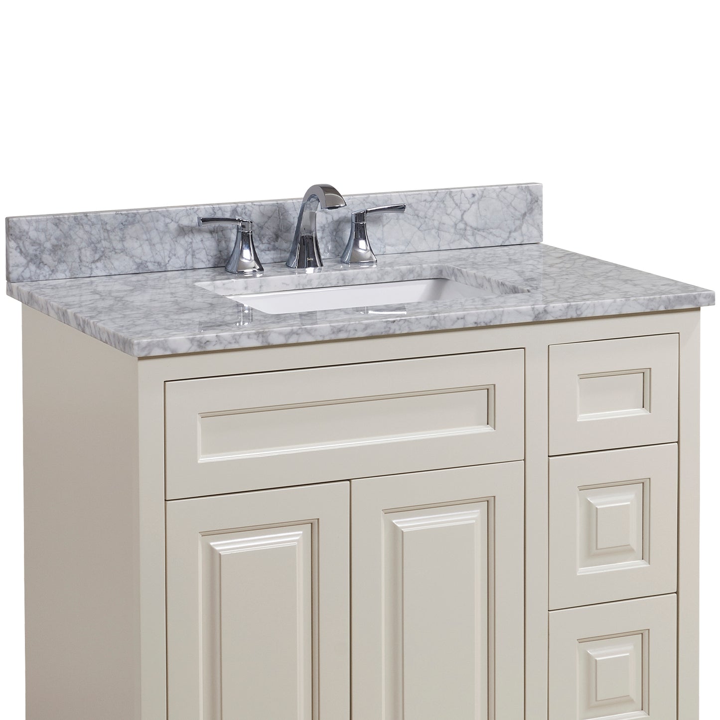 37 in. Natural Marble Vanity Top with White Sink