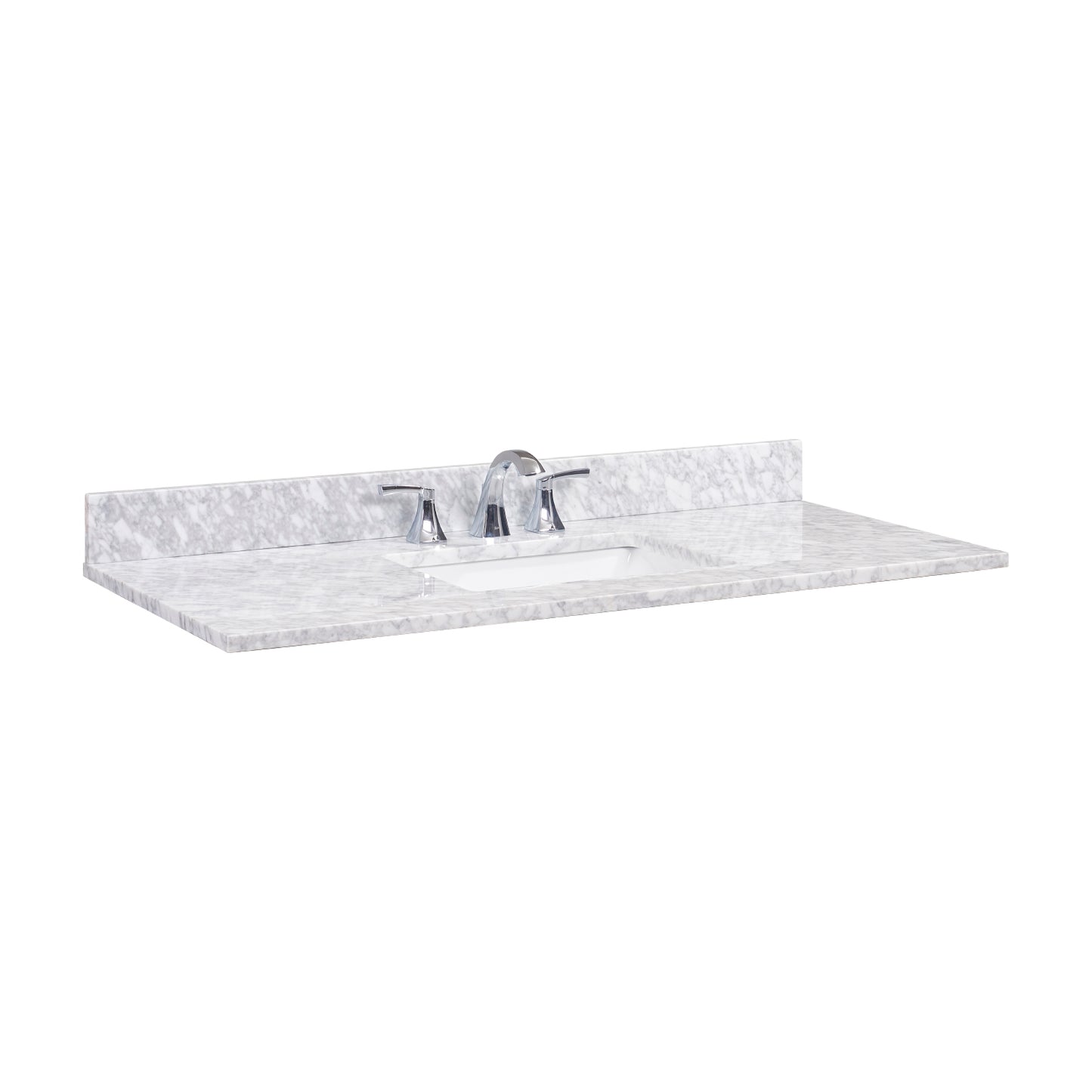 49 in. Natural Marble Vanity Top with White Sink