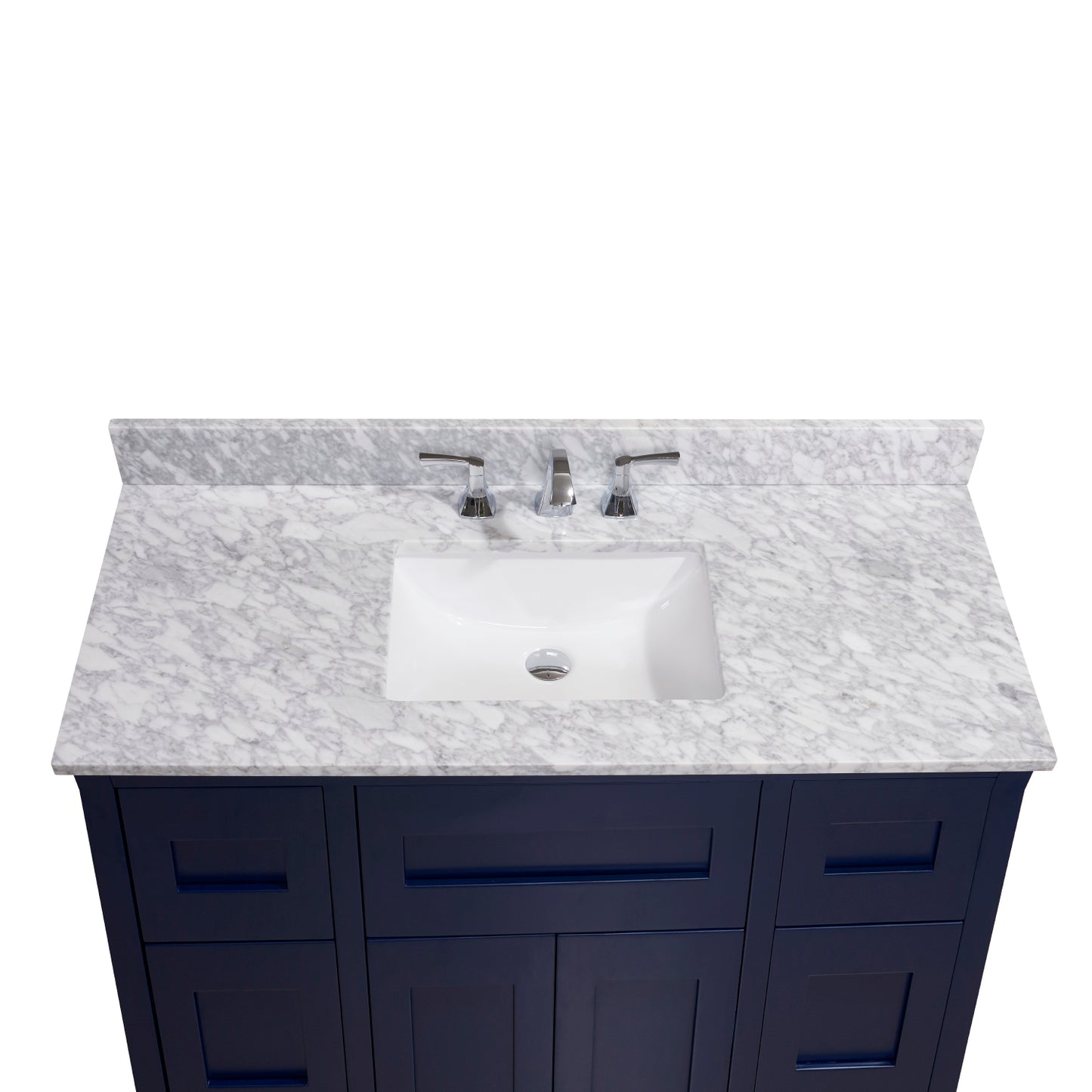 49 in. Natural Marble Vanity Top with White Sink