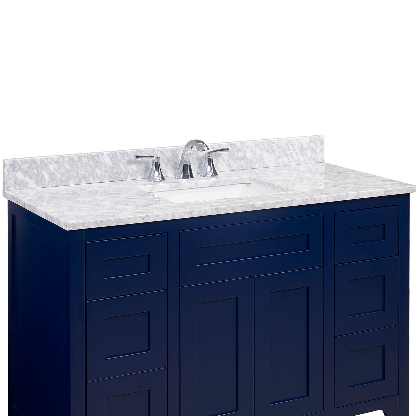 49 in. Natural Marble Vanity Top with White Sink