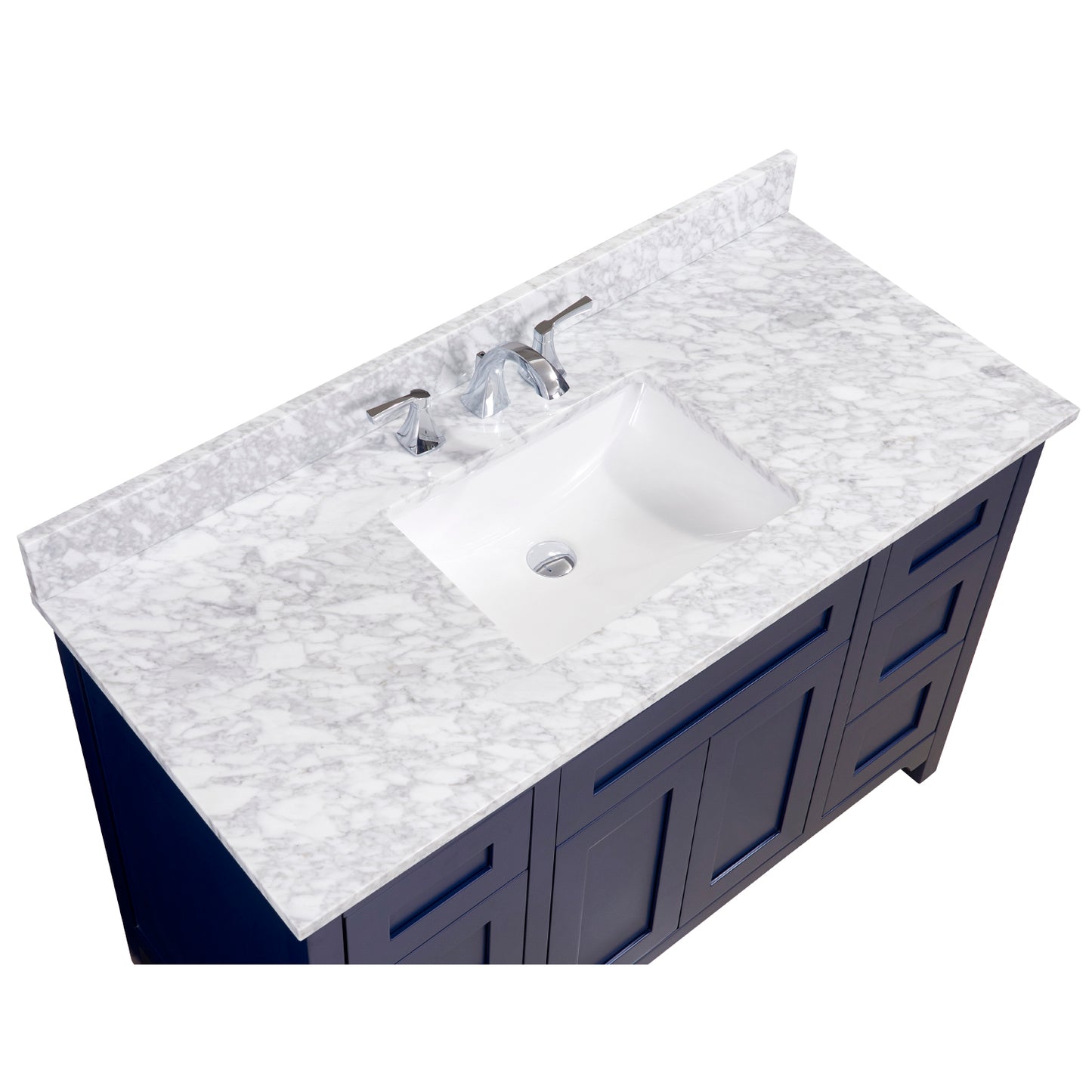 49 in. Natural Marble Vanity Top with White Sink