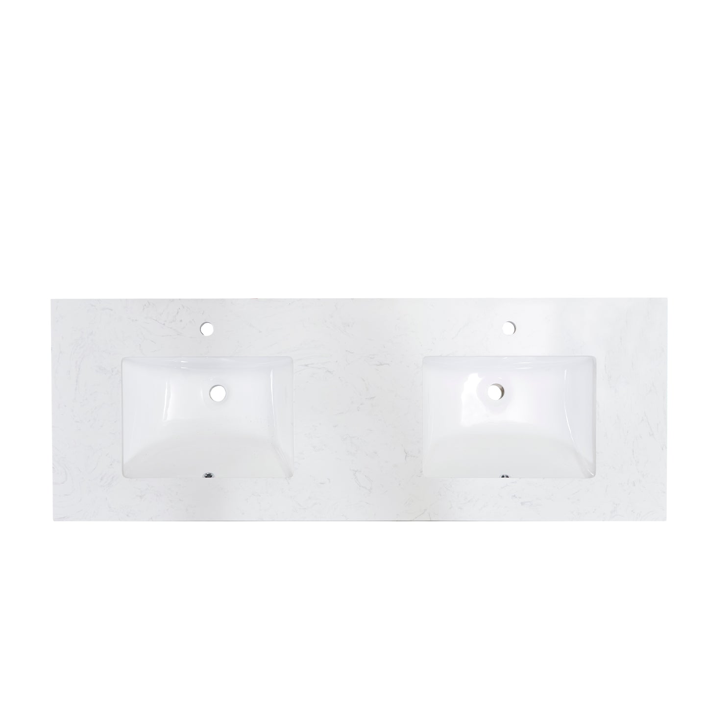 Stone effects Vanity Top in Aosta White with White Sink
