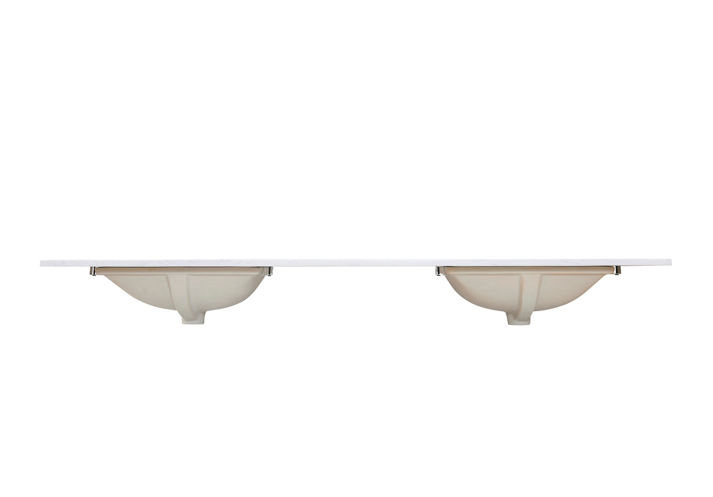 Stone effects Vanity Top in Aosta White with White Sink