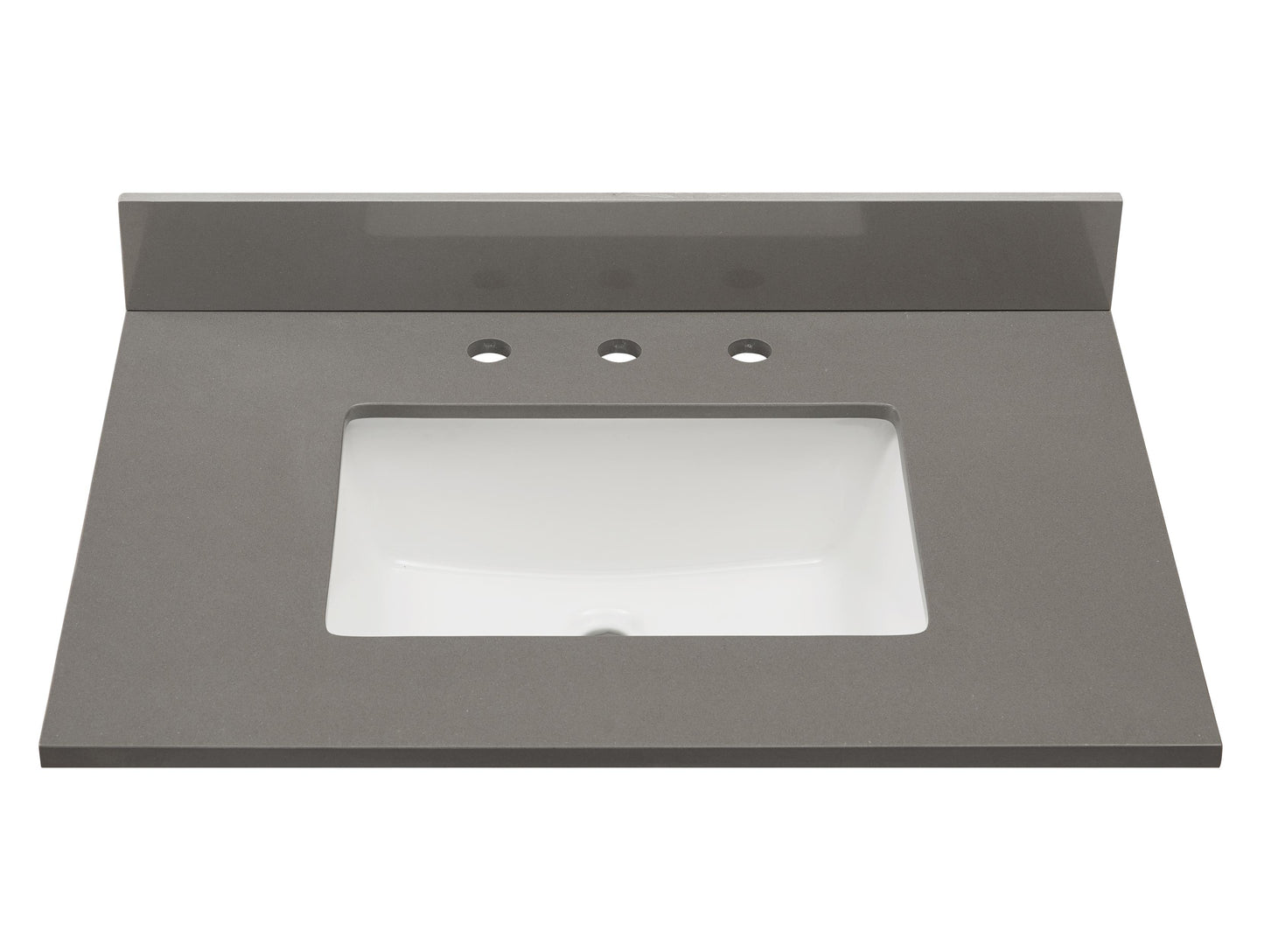 Stone effects Vanity Top In Concrete Grey with White Sink