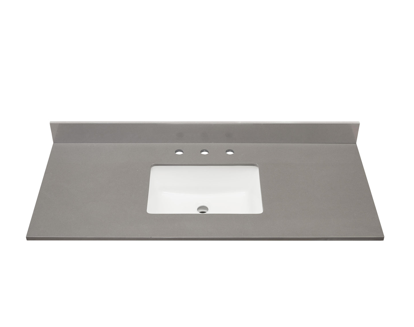 Stone effects Vanity Top In Concrete Grey with White Sink