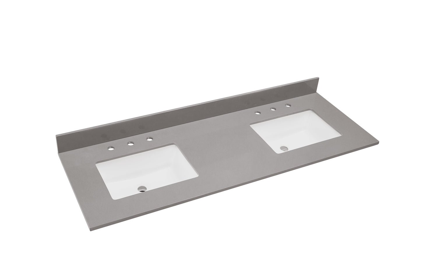 Stone effects Vanity Top In Concrete Grey with White Sink