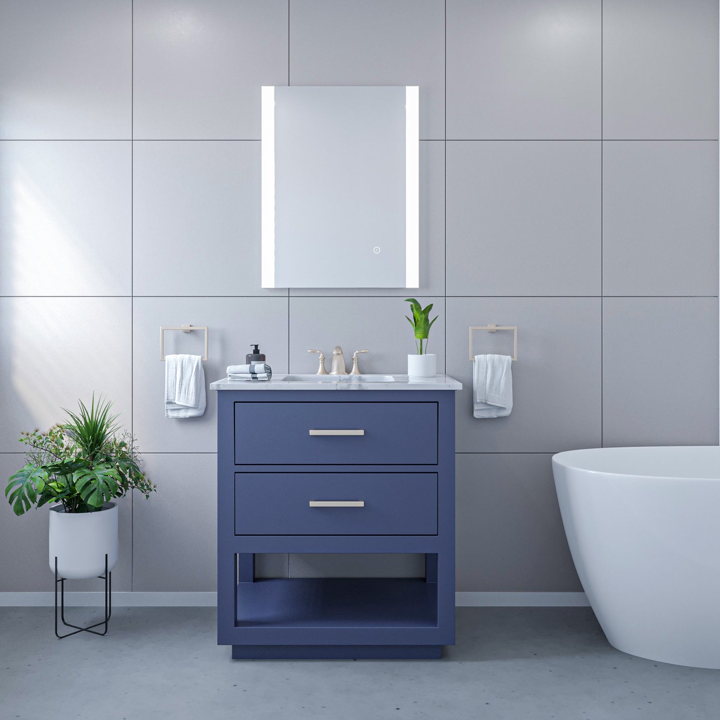 Cosenza Rectangle Frameless Modern LED Bathroom Vanity Mirror