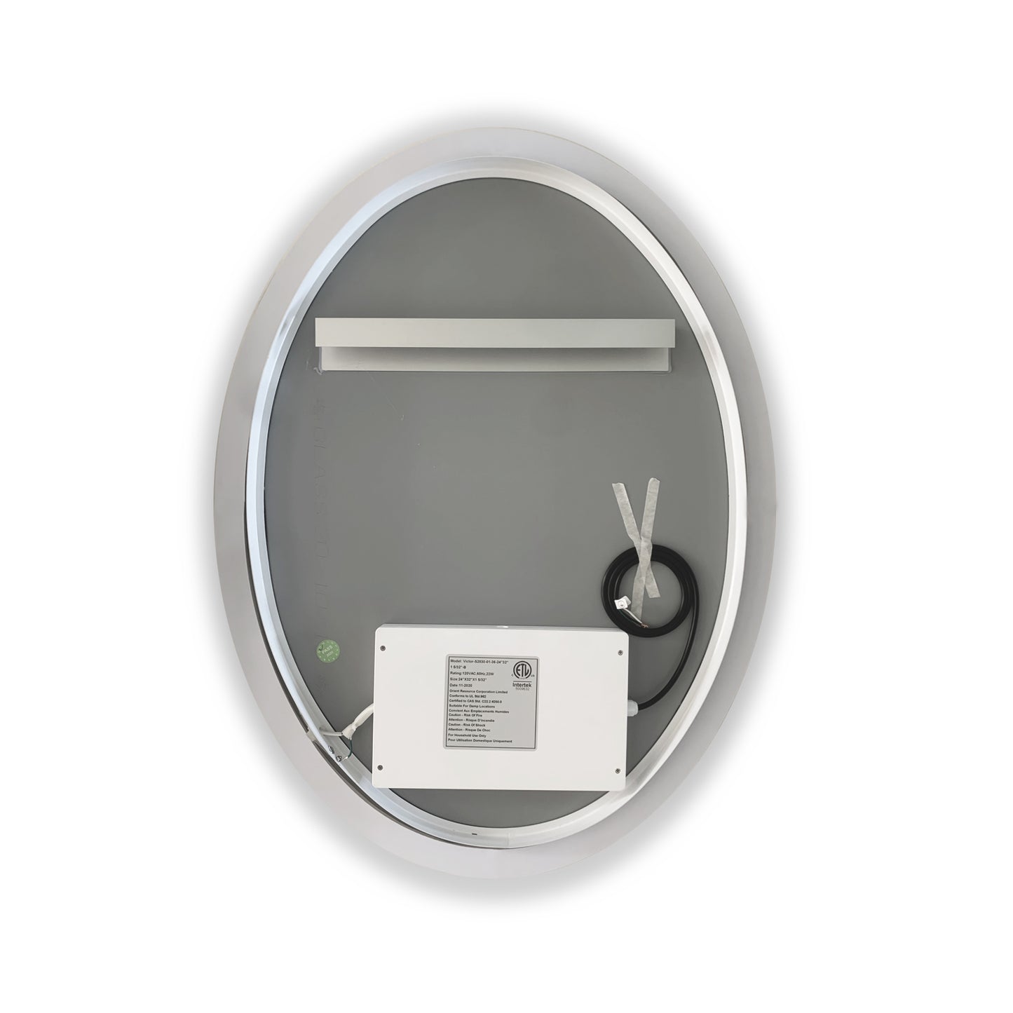 Matera 24' Oval Frameless Modern LED Bathroom Vanity Mirror