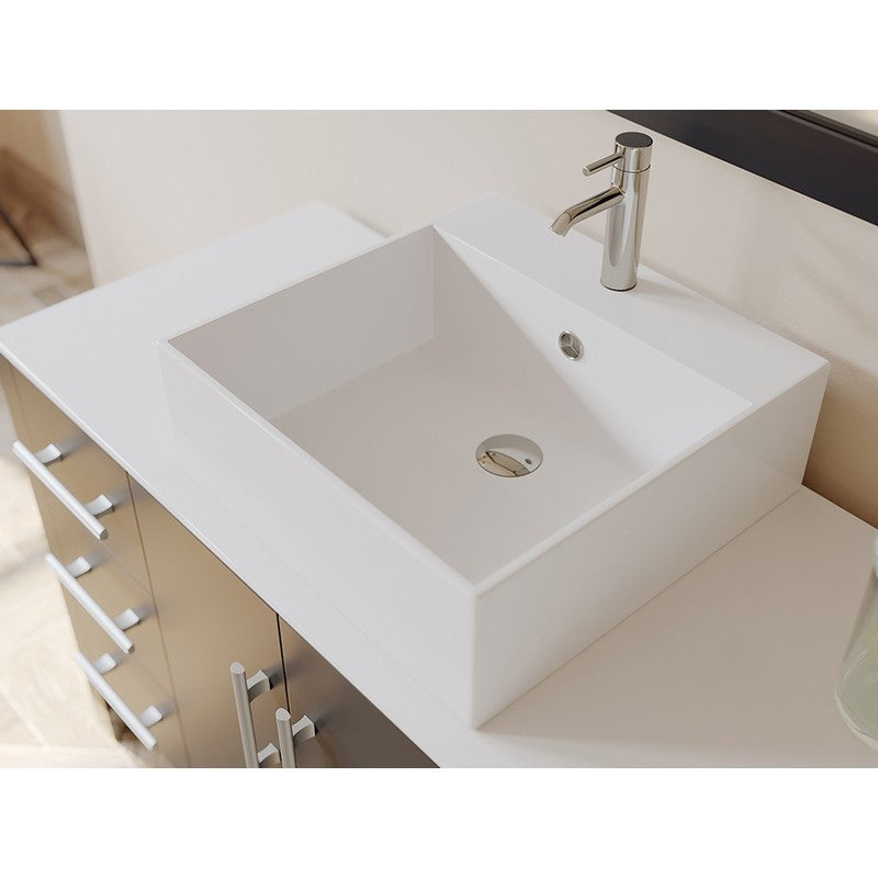 Complete 48-Inch Espresso Bathroom Vanity Set with Brushed Nickel Plumbing