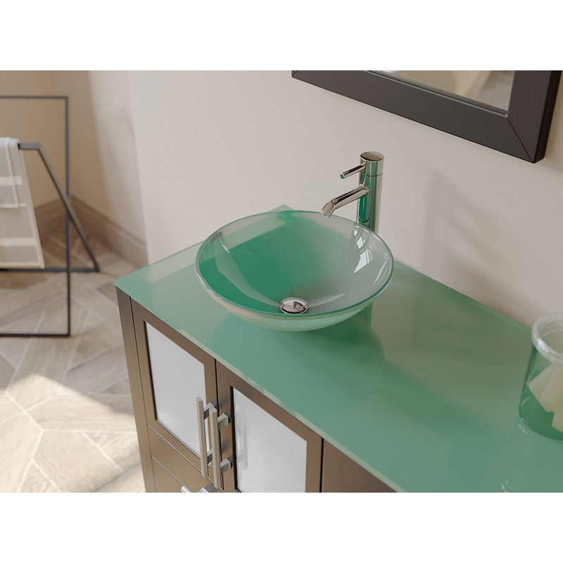 Complete 63" Vanity Set with Brushed Nickel Plumbing