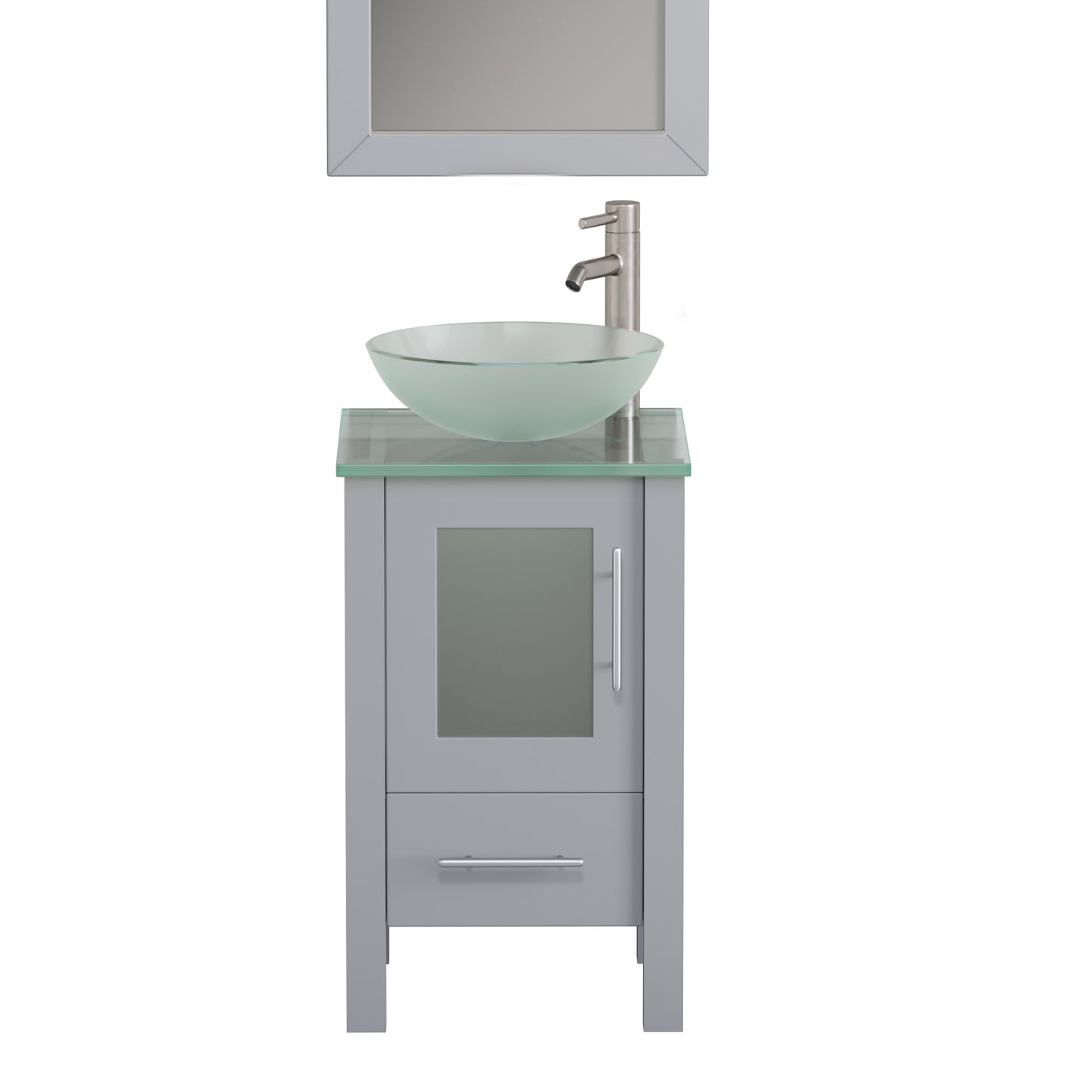 Complete 18" Vanity Set with Brushed Nickel Plumbing
