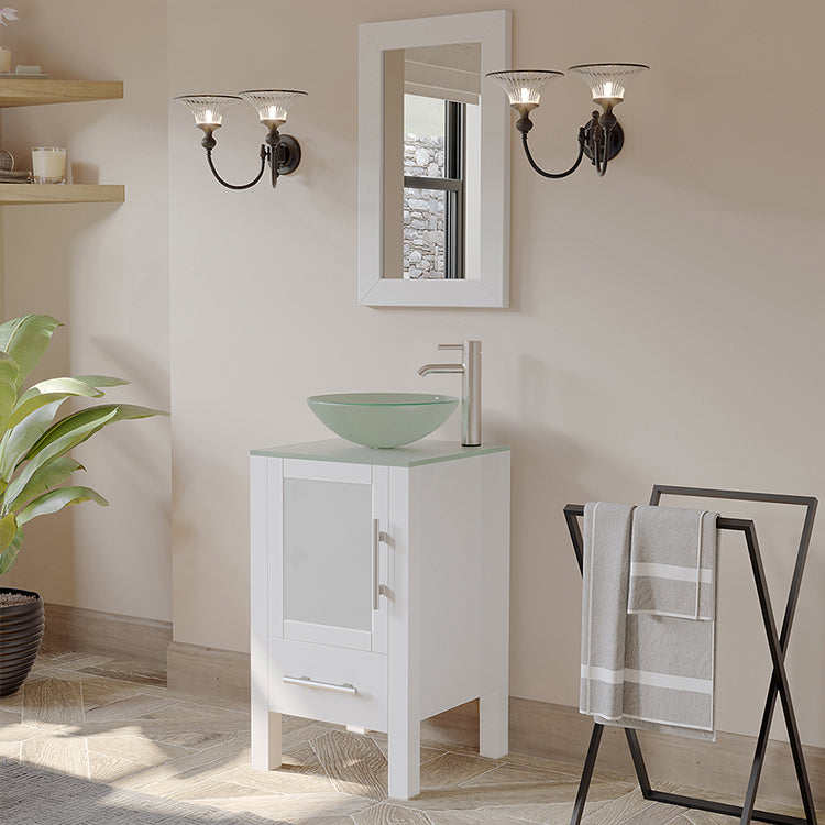 Complete 18" Vanity Set with Polished Chrome Plumbing