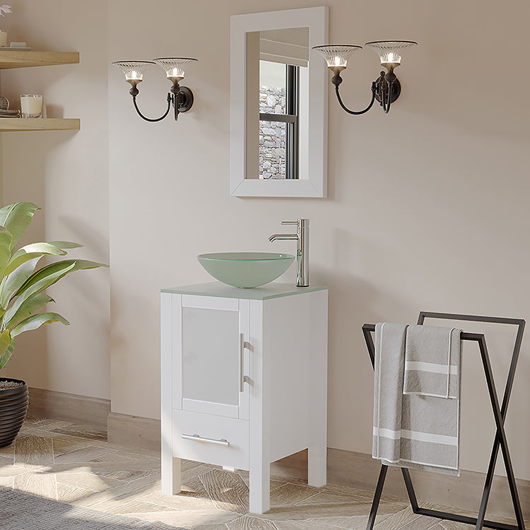 Complete 18" Vanity Set with Polished Chrome Plumbing