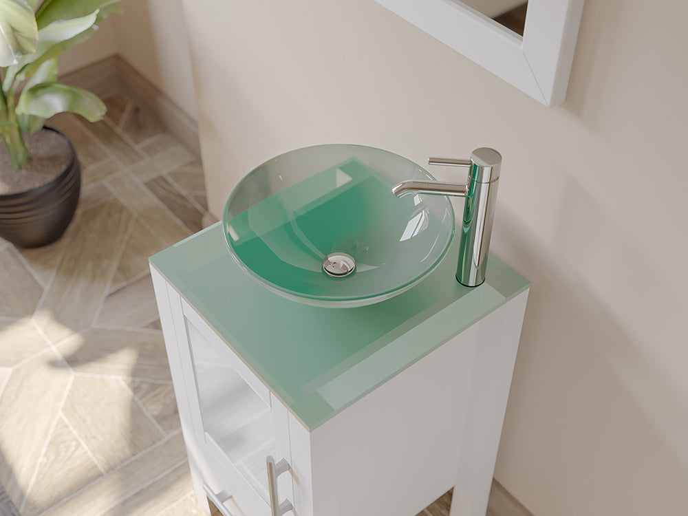 Complete 18" Vanity Set with Polished Chrome Plumbing