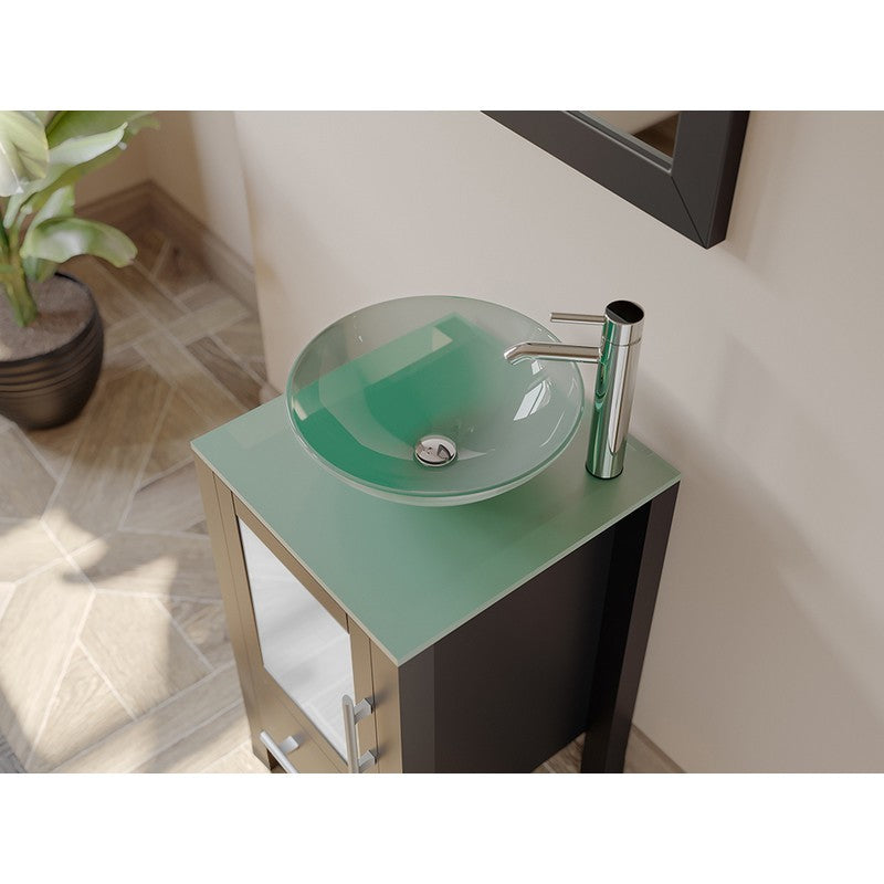 Complete 18" Vanity Set with Brushed Nickel Plumbing