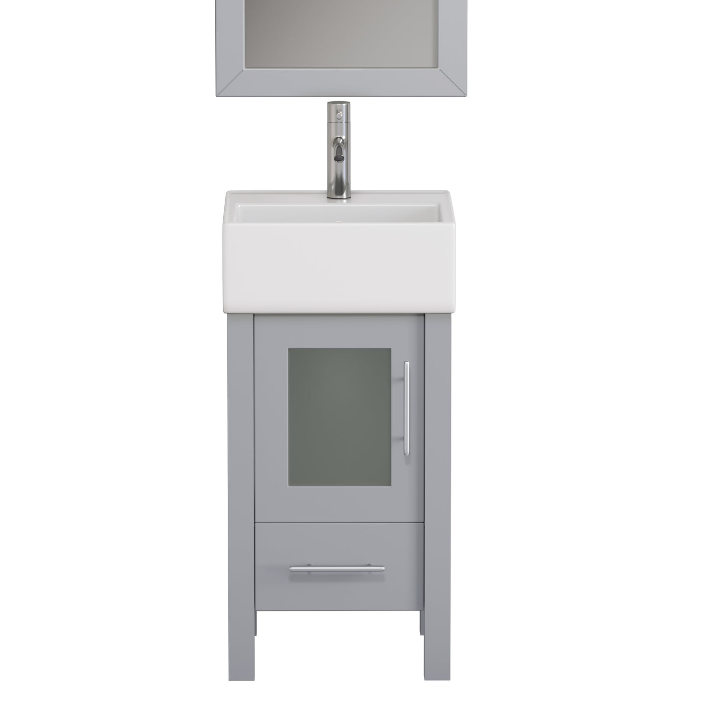 Complete 18" Vanity Set with Brushed Nickel Plumbing