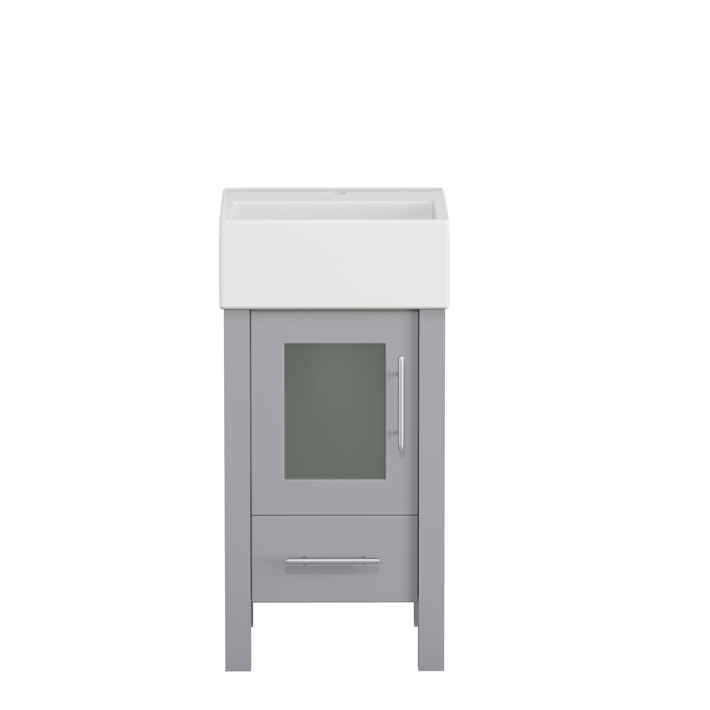 Complete 18" Vanity Set with Brushed Nickel Plumbing