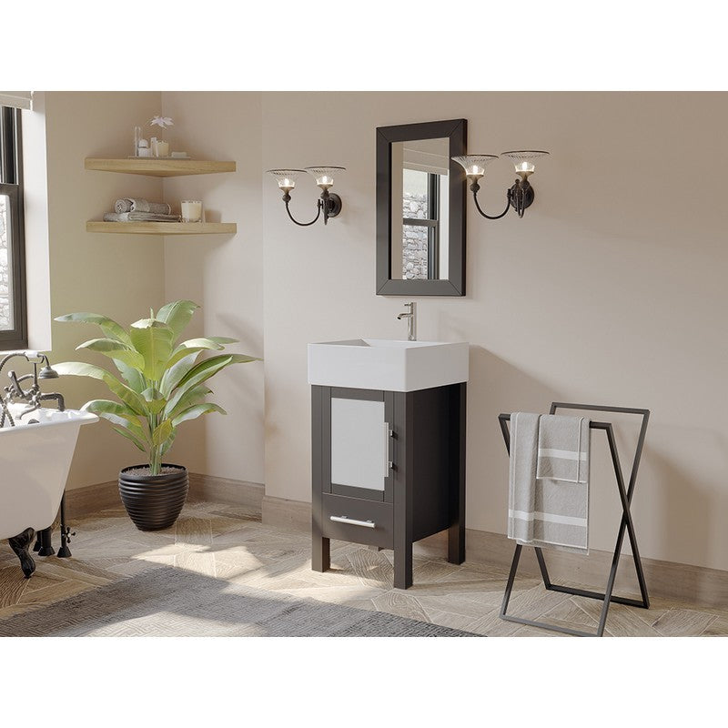 Complete 18" Vanity Set with Brushed Nickel Plumbing